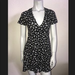 Open back forever 21 black floral dress